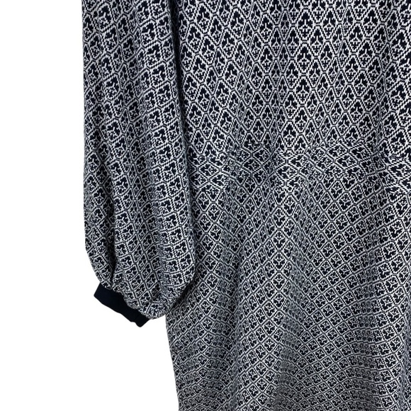 ELOQUII Textured Knit Dress Women’s Size 14/16 Black White/Gray High Neck - Picture 4 of 11